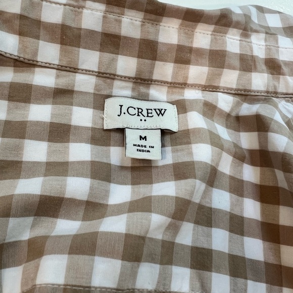J. Crew Factory Brown and White Checkered Button Down Shirt - Picture 3 of 7